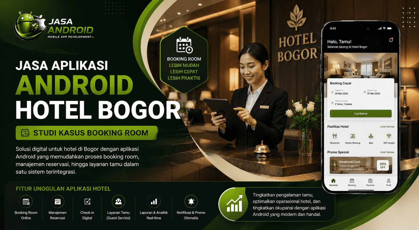 Jasa Aplikasi Android Hotel Bogor Studi Kasus Booking Room: Solusi Digital untuk Meningkatkan Reservasi dan Pelayanan Hotel